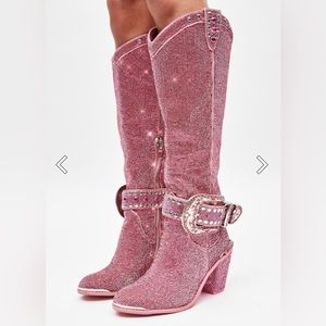 Sheriff Shine Knee High Cowboy Boots Size 8